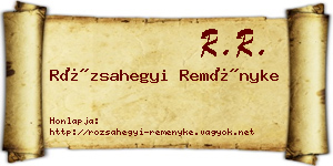 Rózsahegyi Reményke névjegykártya
